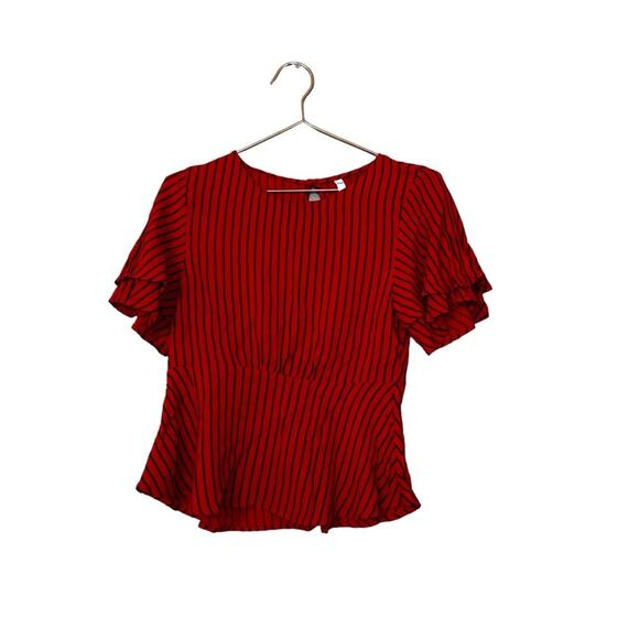 Zara Striped Peplum Blouse size small - Picture 2 of 6